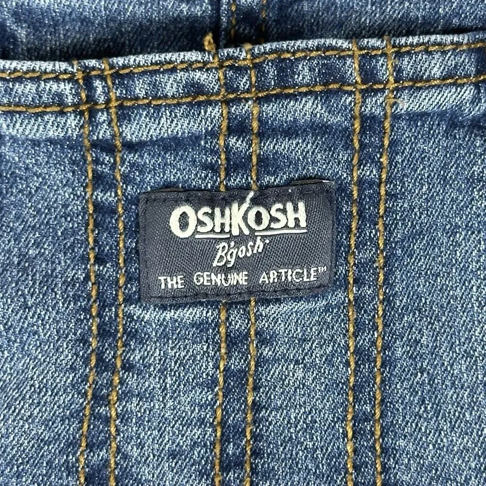OshKosh B’Gosh Toddler 2T Denim Bib Overalls Carpenter Stretch Blue Jeans